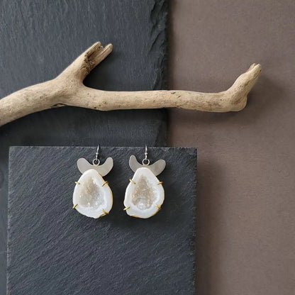 Druzy geode earrings Vaea Designs