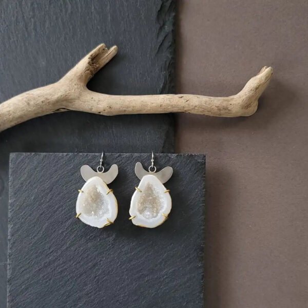 Boucles d'oreilles mini géodes Vaea Designs