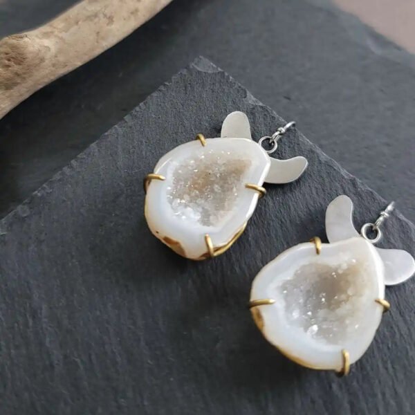 Boucles d'oreilles mini géodes – Image 6